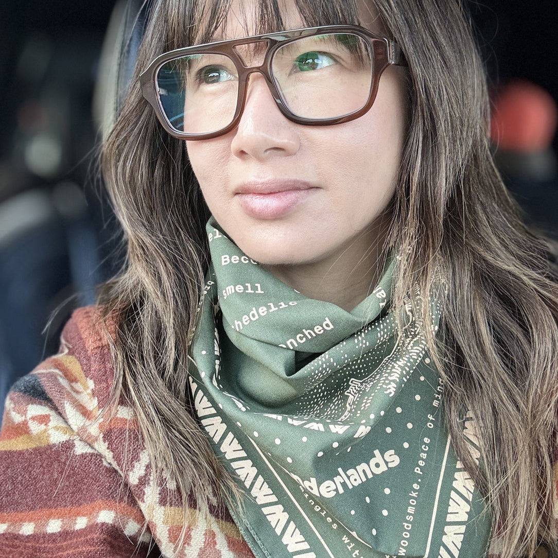小物 NICENESS BUG Bandanna Scarf Slide - Turquoise Boot Stitch – Fringe Scarves