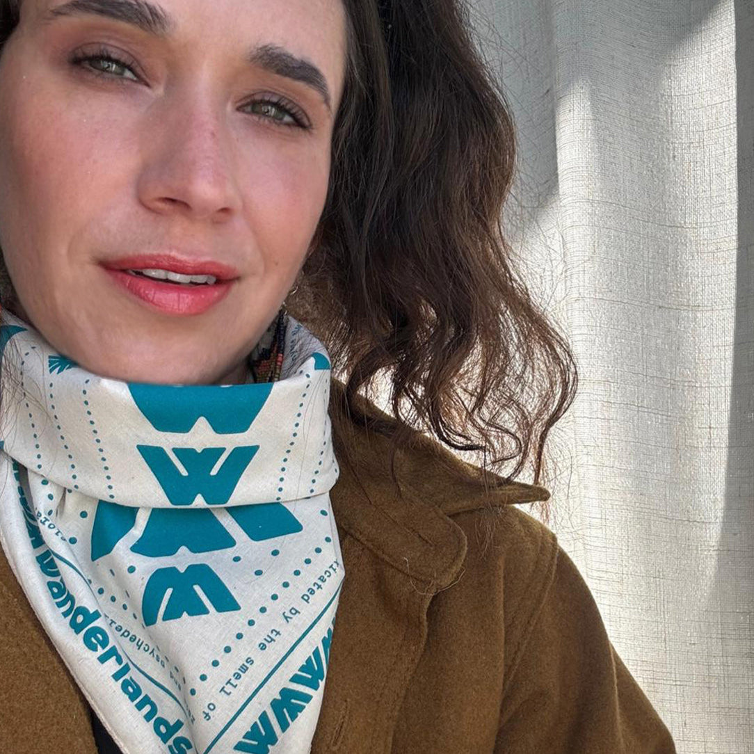 小物 NICENESS BUG Bandanna Scarf Slide - Turquoise Boot Stitch – Fringe Scarves